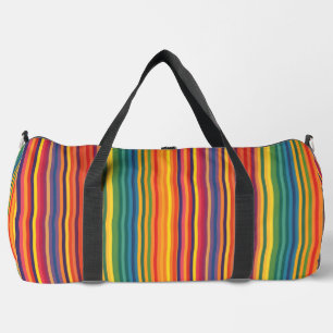 Warme Farben Streifen Muster Duffle Bag