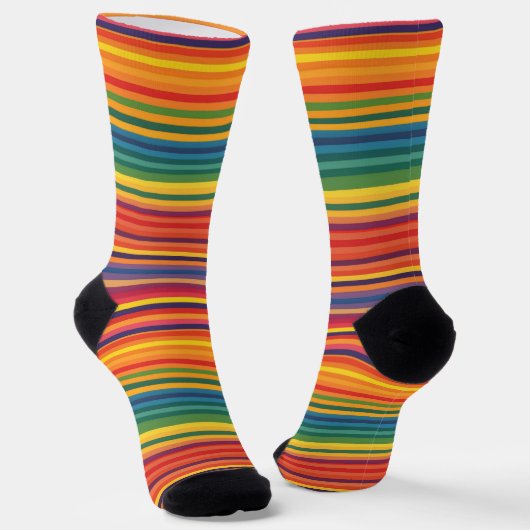 Warme Farben Streifen Muster Socken (Gewinkelt)