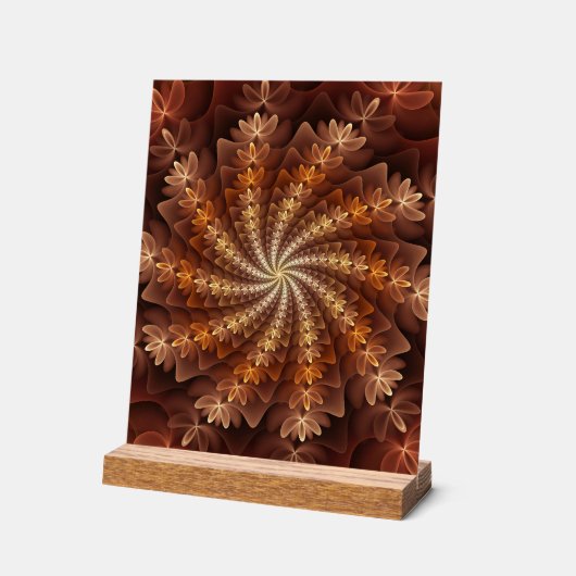 Warme Farben, trendige moderne Fraktal Art Muster Acrylschild (Winkel)