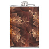 Warme Farben, trendige moderne Fraktal Art Muster Flachmann (Rückseite)