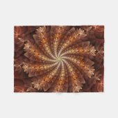 Warme Farben, trendige moderne Fraktal Art Muster Fleecedecke (Vorderseite (Horizontal))