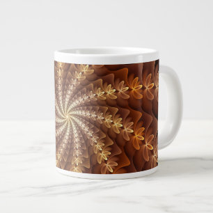 Warme Farben, trendige moderne Fraktal Art Muster Jumbo-Tasse