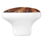 Warme Farben, trendige moderne Fraktal Art Muster Keramikknauf (Seitenansicht)