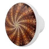 Warme Farben, trendige moderne Fraktal Art Muster Keramikknauf (Rechts)