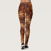 Warme Farben, trendige moderne Fraktal Art Muster Leggings (Rückseite)
