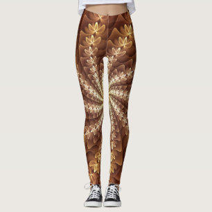 Warme Farben, trendige moderne Fraktal Art Muster Leggings