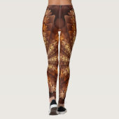Warme Farben, trendige moderne Fraktal Art Muster Leggings (Rückseite)