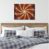 Warme Farben, trendige moderne Fraktal Art Muster Leinwanddruck (Insitu (Schlafzimmer))