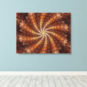 Warme Farben, trendige moderne Fraktal Art Muster Leinwanddruck (Insitu (Holzboden))