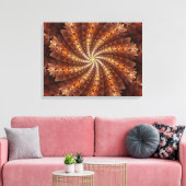 Warme Farben, trendige moderne Fraktal Art Muster Leinwanddruck (Insitu (Wohnzimmer))