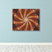 Warme Farben, trendige moderne Fraktal Art Muster Leinwanddruck (Insitu (Holzboden))