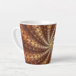 Warme Farben, trendige moderne Fraktal Art Muster Milchtasse