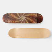 Warme Farben, trendige moderne Fraktal Art Muster Skateboard (Horizontal)