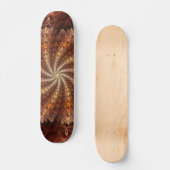 Warme Farben, trendige moderne Fraktal Art Muster Skateboard (Vorderseite)