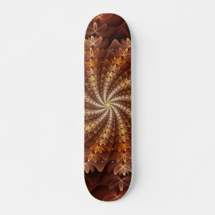 Warme Farben, trendige moderne Fraktal Art Muster Skateboard