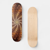 Warme Farben, trendige moderne Fraktal Art Muster Skateboard (Vorderseite)