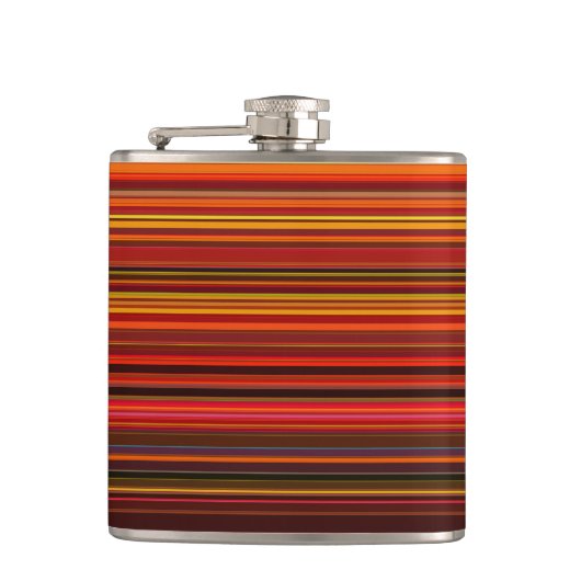 Warme Farben - Trendy Style - Streifenmuster Flachmann (Vorderseite)