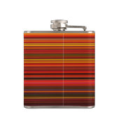 Warme Farben - Trendy Style - Streifenmuster Flachmann (Rückseite)