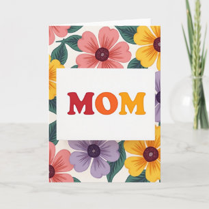 Warme Farbige Mutter Blumenkarte Karte