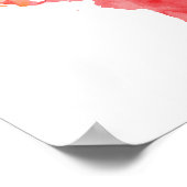 Warme Farbige Wasserfarbe Weltkarte Poster (Ecke)