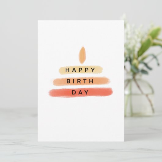 Warme Farbkerze Geburtstagkarte Dankeskarte (Stehend Vorderseite)