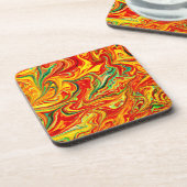 Warme Farbmuster Gemälde. Jetzt kaufen Getränkeuntersetzer (Linke Seite)