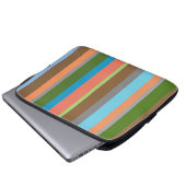 Warme Farbtöne gestreift Electronics Bag Laptopschutzhülle (Vorne Knopf)