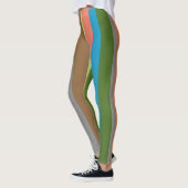 Warme Farbtöne gestreift Leggings (Links)