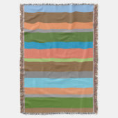 Warme Farbtöne gestreift Throw Blanket Decke (Vorderseite Vertikal)
