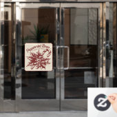 Warme festliche Pfefferminzbrasse Weihnachten Fensteraufkleber (Büro Tür)