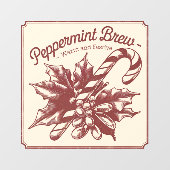 Warme festliche Pfefferminzbrasse Weihnachten Fensteraufkleber (Blatt)