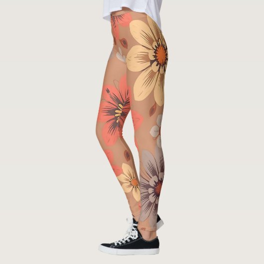 Warme Floral gemusterte Legging Leggings (Links)