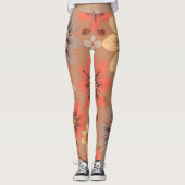 Warme Floral gemusterte Legging Leggings (Vorderseite)