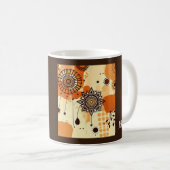 Warme Floral Mandala Rustikaler Herbst Boho Kaffeetasse (VorderseiteRechts)