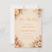 Warme Florale Eleganz der Ernte Save The Date (Vorderseite)