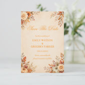 Warme Florale Eleganz der Ernte Save The Date (Stehend Vorderseite)