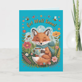 Warme & fröhliche gemütliche Woodland Fox bald wie Karte