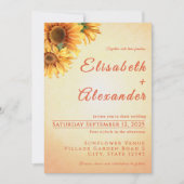 Warme, fröhliche Sonnenblume Einladung Hochzeit (Vorderseite)