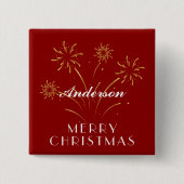 Warme Fröhliche Weihnachten Dekorative Feiertage Button (Vorderseite)