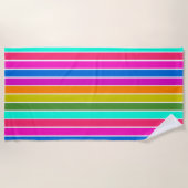 Warme Frühlingsstreifen Strandtuch (Vorderseite)