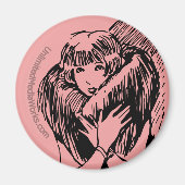 Warme Fuzzy Girl Magnet (Vorne)