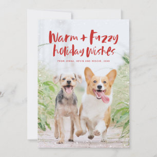 Warme Fuzzy Urlaub wünscht Spaß Weihnachtskarte Feiertagskarte
