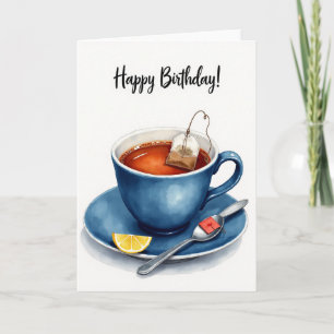 Warme Geburtstagsblaue Tasse Karte