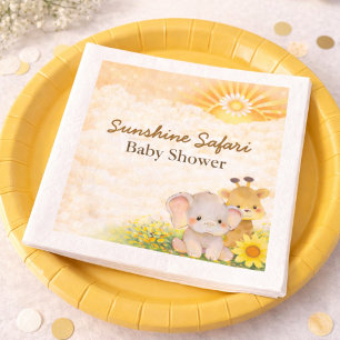 Warme gelbe Safari-Sonnenlicht-Baby-Party Serviette