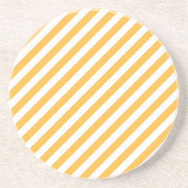Warme gelbe und weiße schmale Streifen Getränkeuntersetzer
