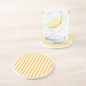 Warme gelbe und weiße schmale Streifen Getränkeuntersetzer (Seite)