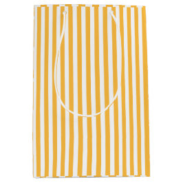 Warme gelbe und weiße schmale Streifen Mittlere Geschenktüte