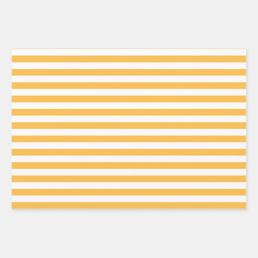 Warme gelbe und weiße Streifen Geschenke Geschenkpapier Set (Vorderseite)