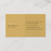 Warme gelbe Visitenkarte (Rückseite)
