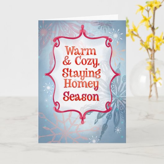 Warme & gemütliche Flakey Familie - Retro Snowflak Karte (Gelbe Blume)